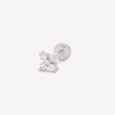 Stud Star Or blanc 4 Diamants