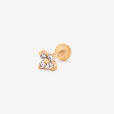 Stud Star Or jaune 4 Diamants
