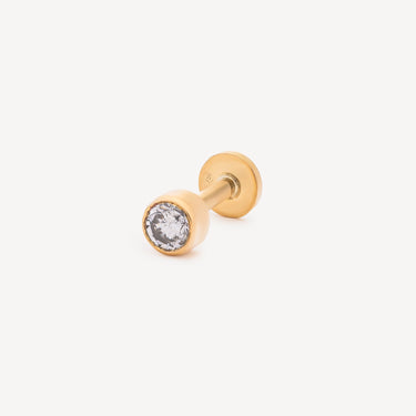 Stud Rond Or Jaune Diamant 3mm Serti invisible