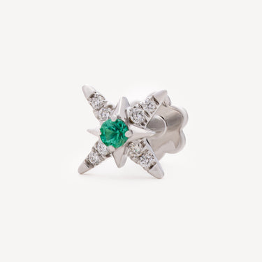 EMERALD STAR WHITE GOLD PIERCING