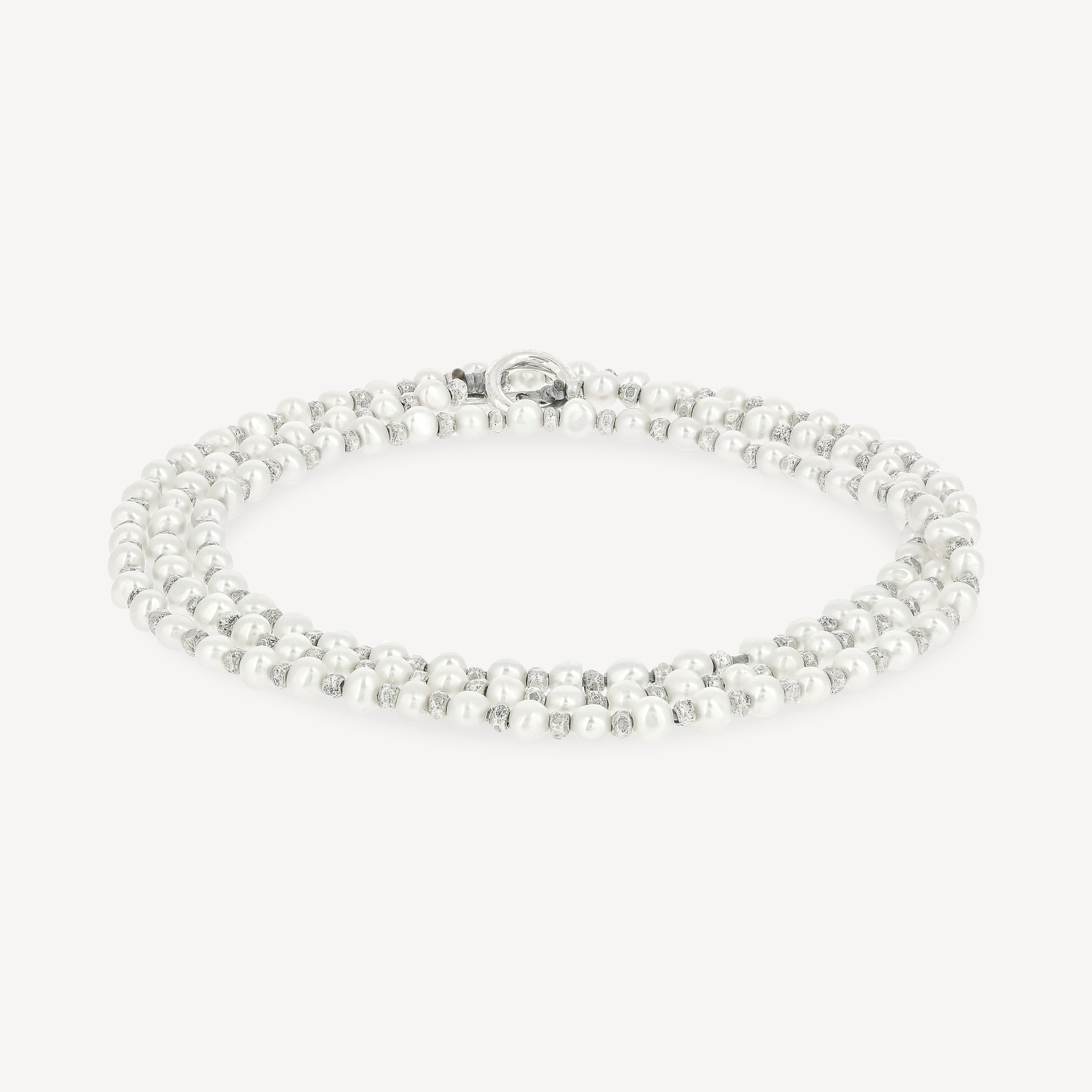 Agora-Armband aus Silber und Perlen