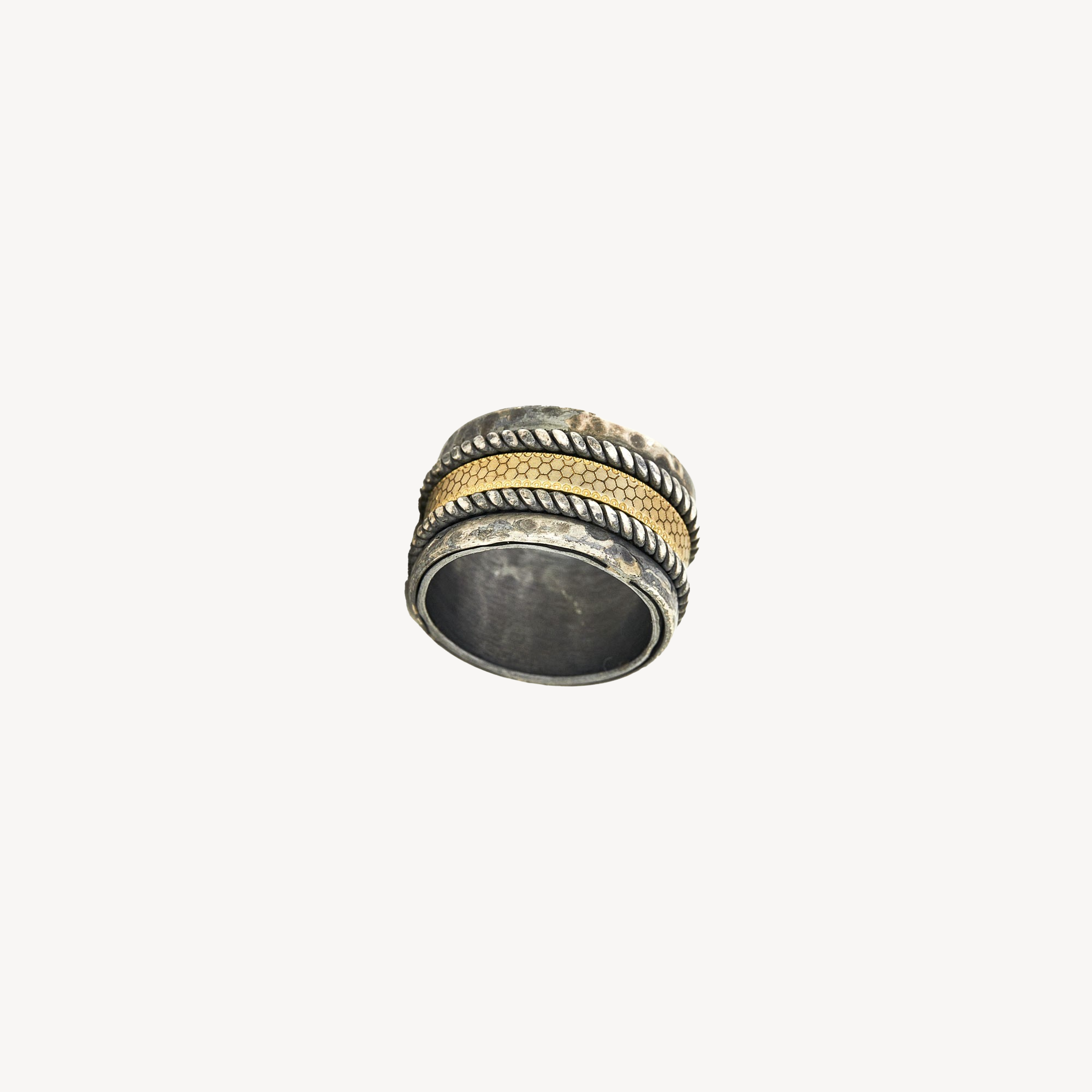 Mobile Braided Ring and Yellow Gold Ring