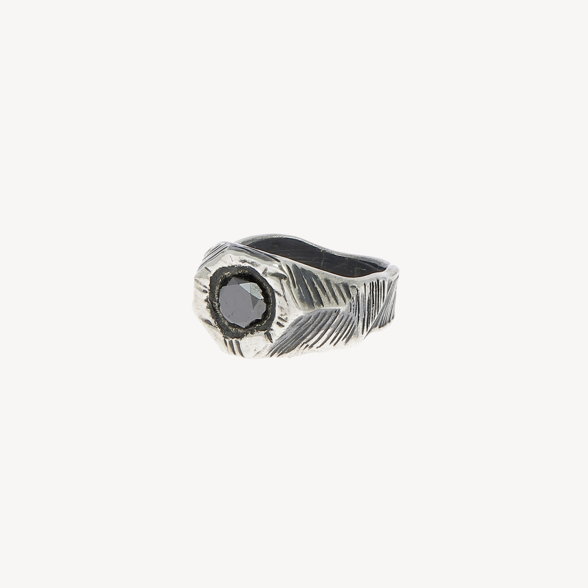 Silver and Black Diamond Ring