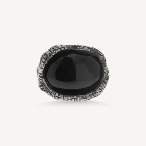 Ring aus Silber und Onyx