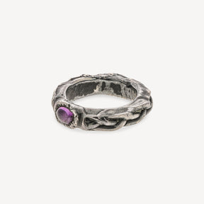 Ring aus Silber und rosa Saphir
