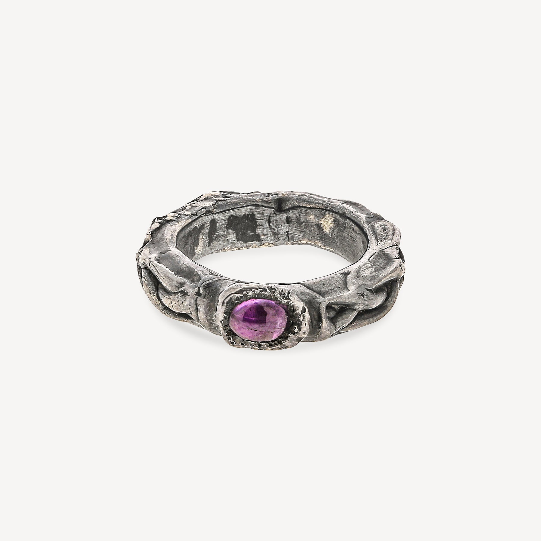 Ring aus Silber und rosa Saphir