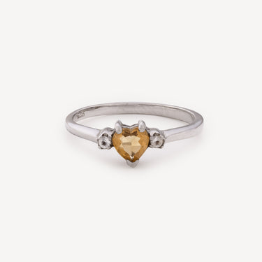 Bague Coeur Citrine et Diamants