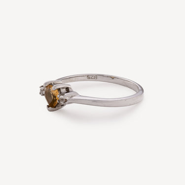 Bague Coeur Citrine et Diamants