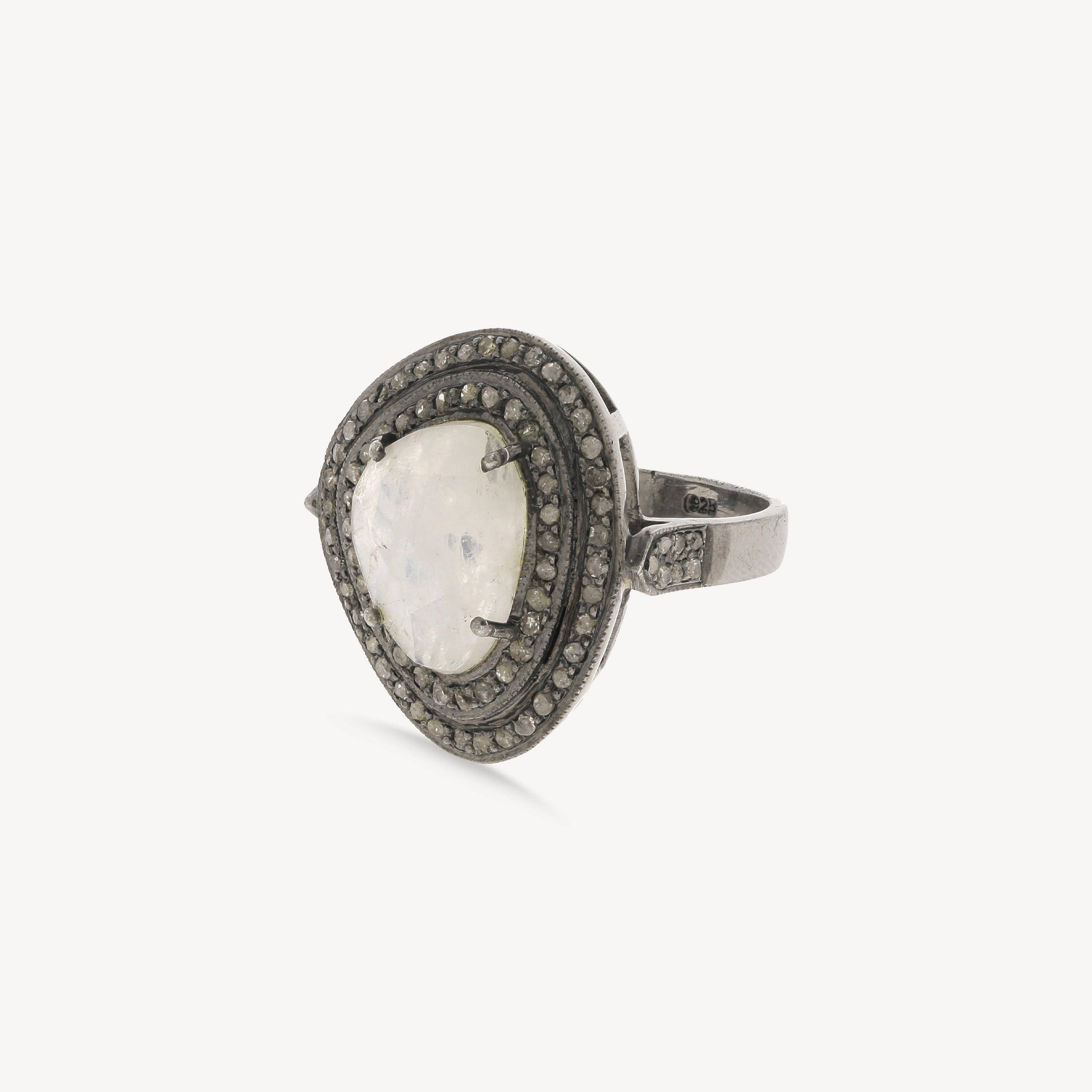 Indian Moonstone Diamond Ring