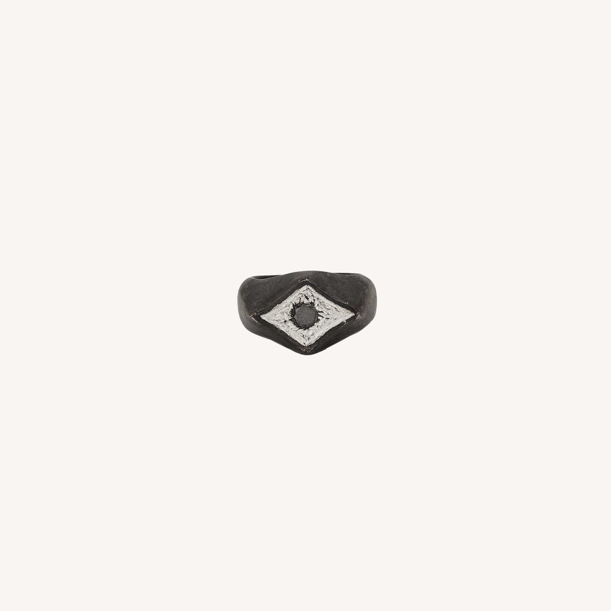 Black Diamond Lozenge Ring