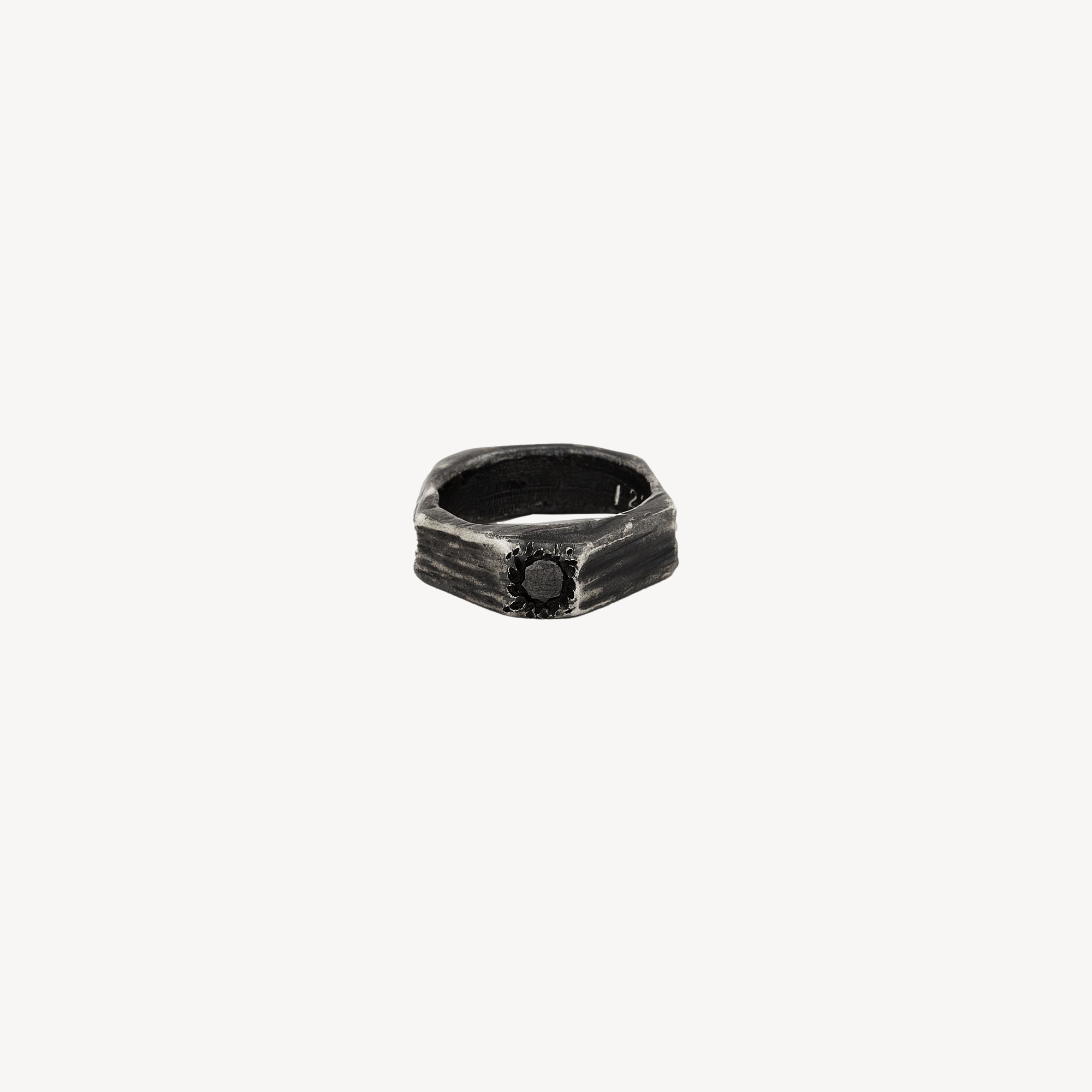 Bague Octogone Diamant Noir