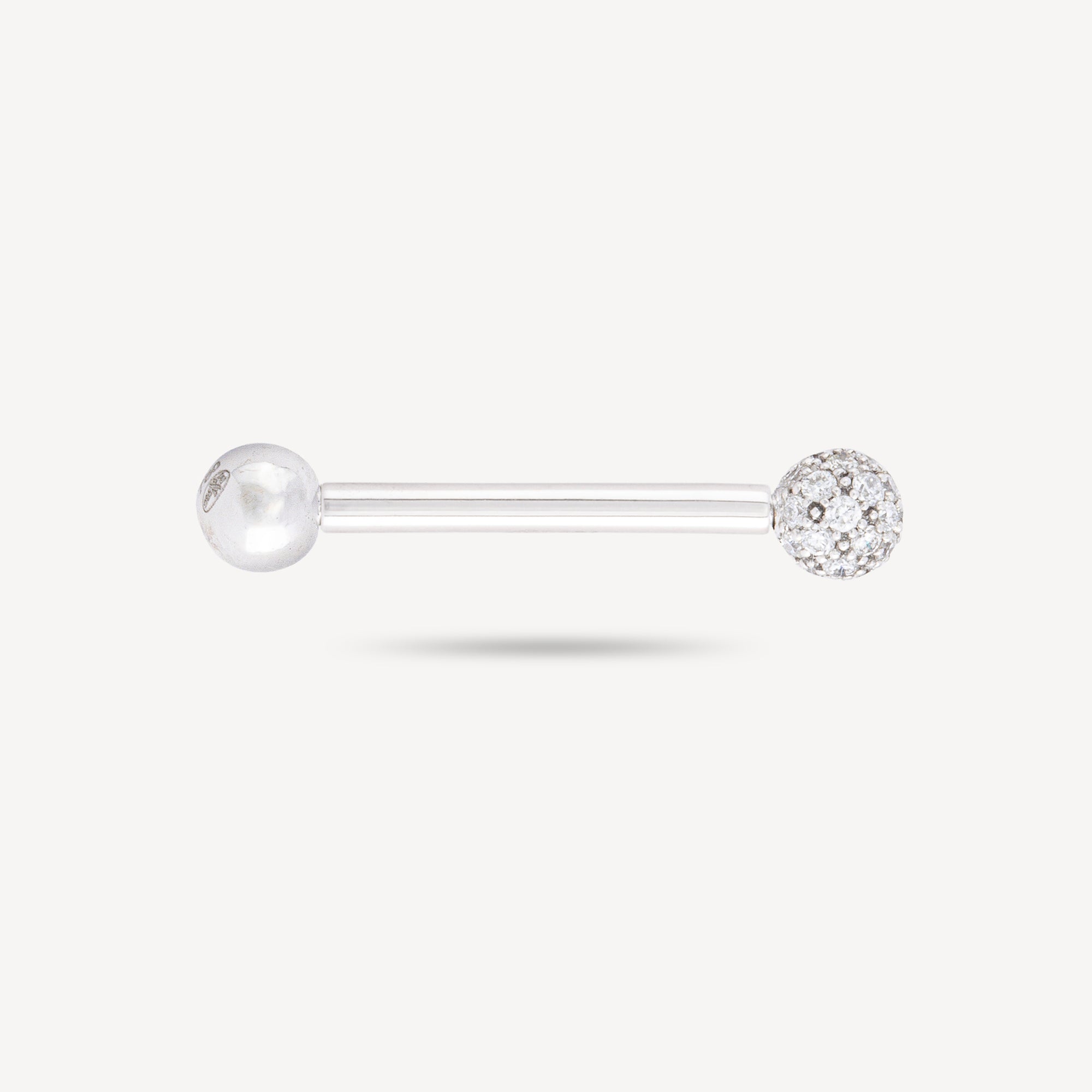 Barre Piercing 12mm Téton Or Blanc