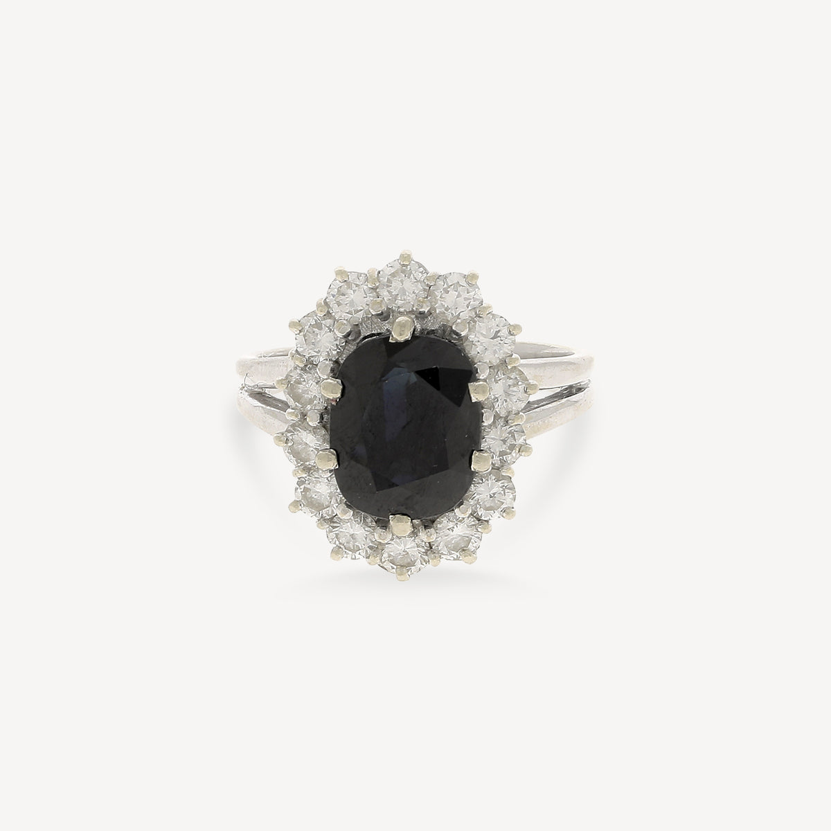 Bague Or Blanc et Saphirs