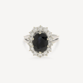 Bague Or Blanc et Saphirs