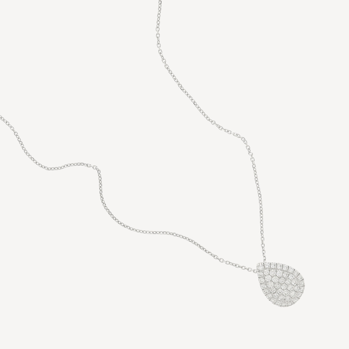 Collier Or Blanc et Diamants 0.14cts