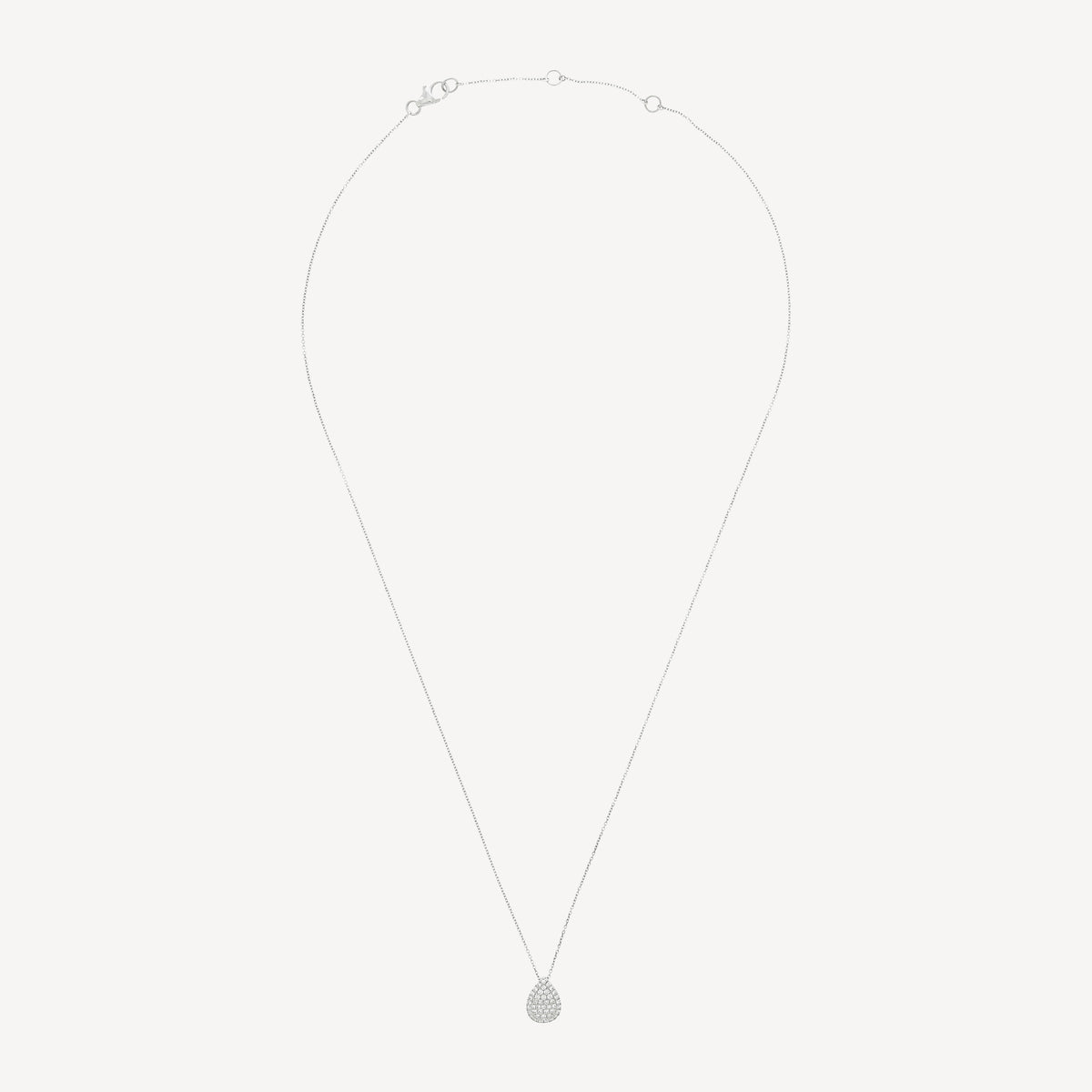 Collier Or Blanc et Diamants 0.14cts