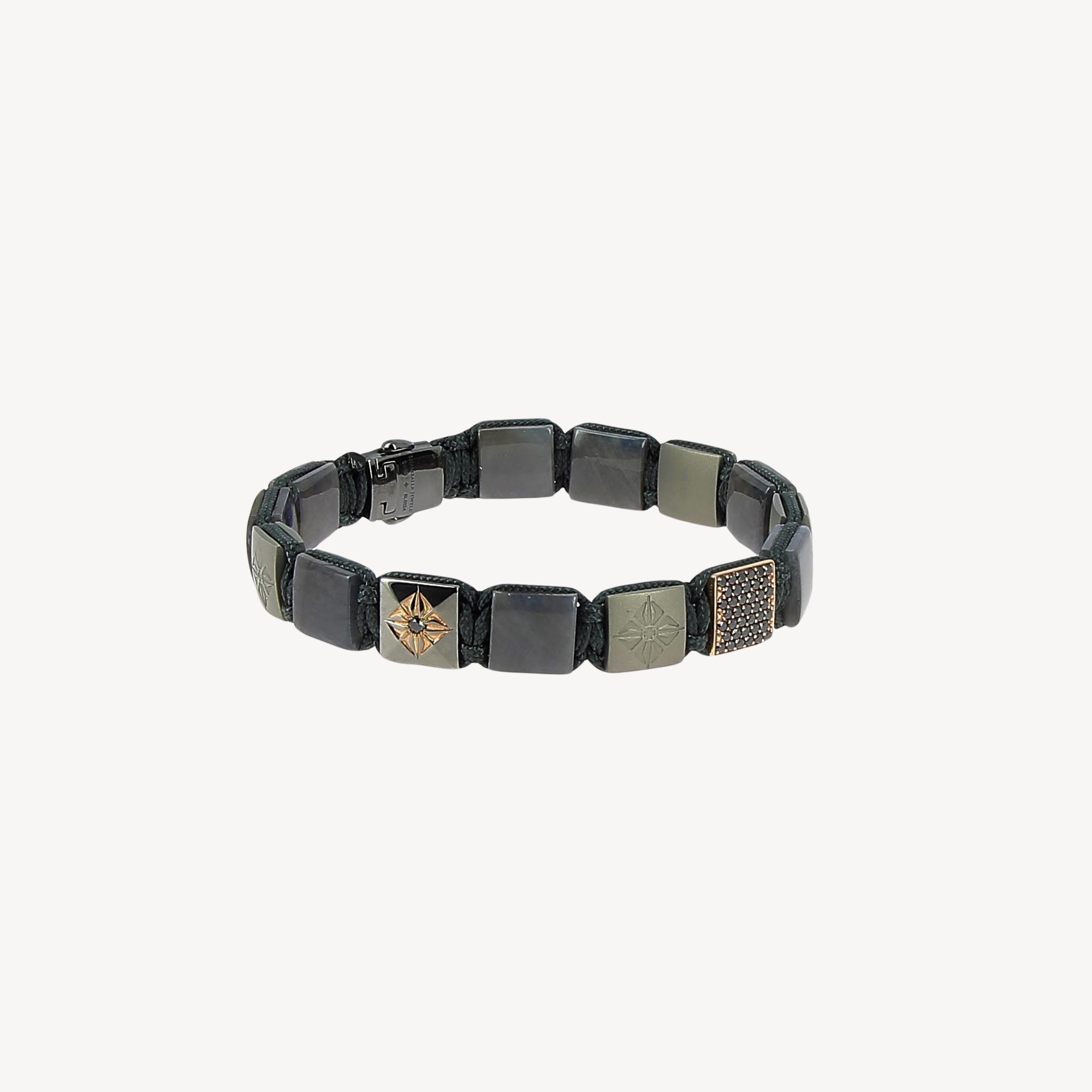 Roségold-Armband mit schwarzen Diamanten in Pavé-Fassung