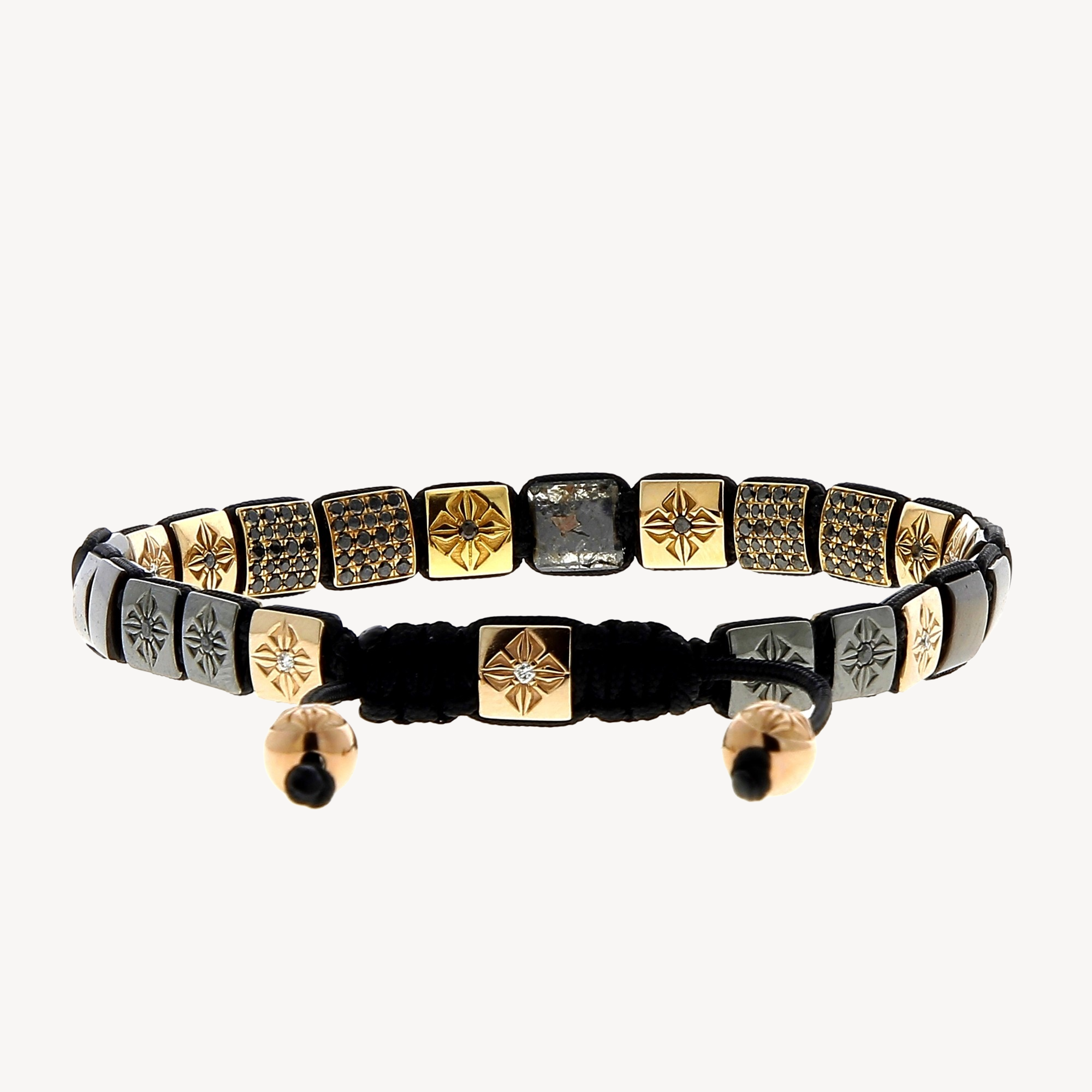 Armband aus Roségold und schwarzen Diamanten in Pavé-Fassung