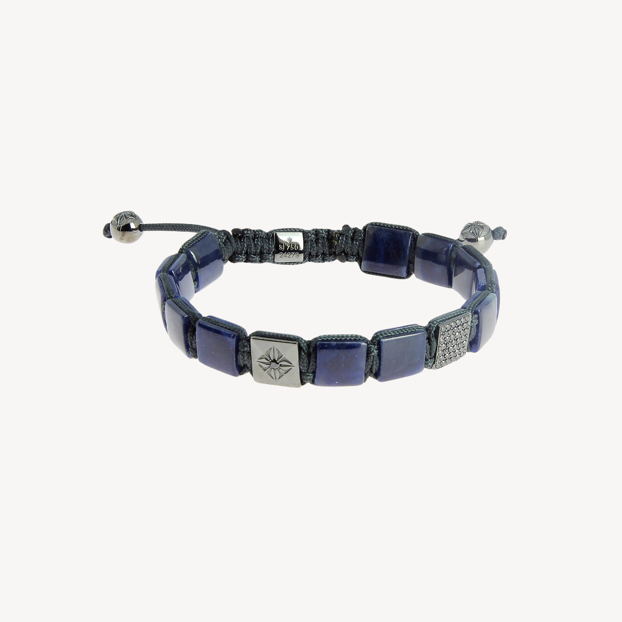 Bracelet Saphir Bleu et Diamants Noirs
