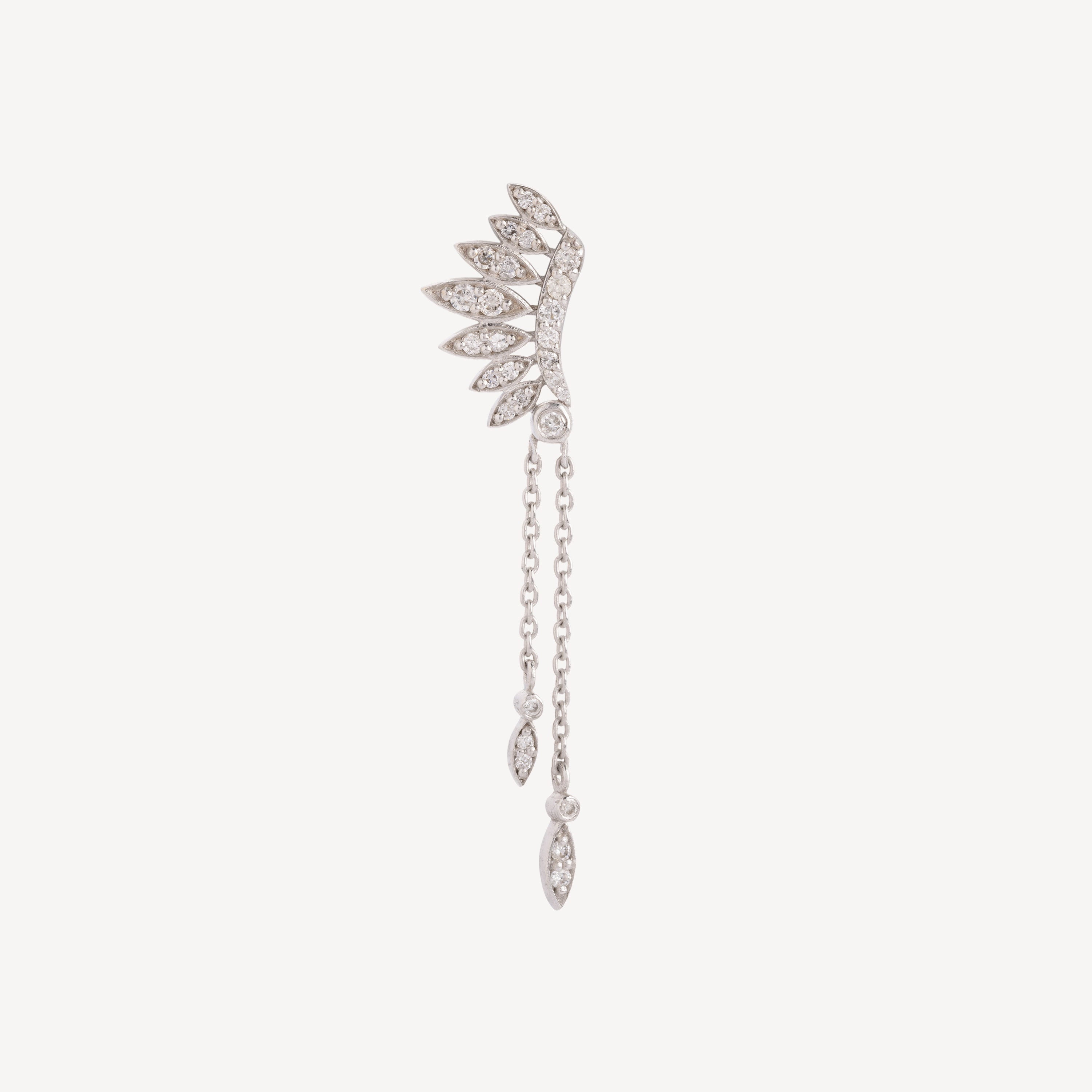 Shamane Headdress Earring White Gold