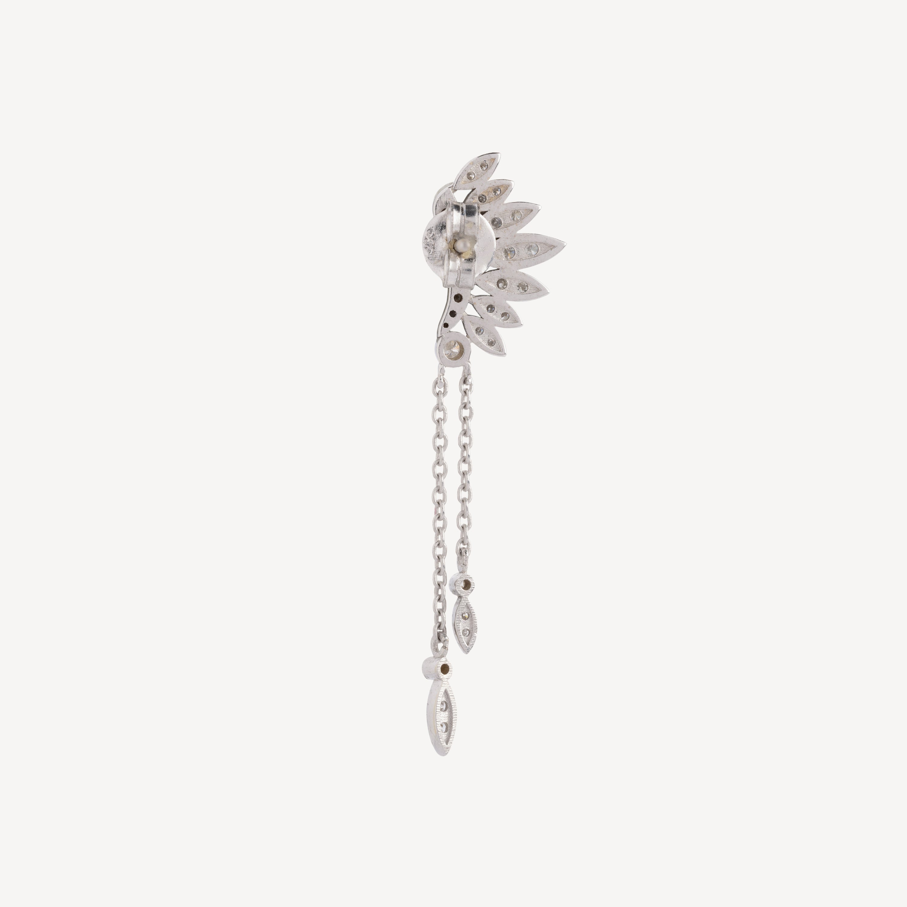 Shamane Headdress Earring White Gold