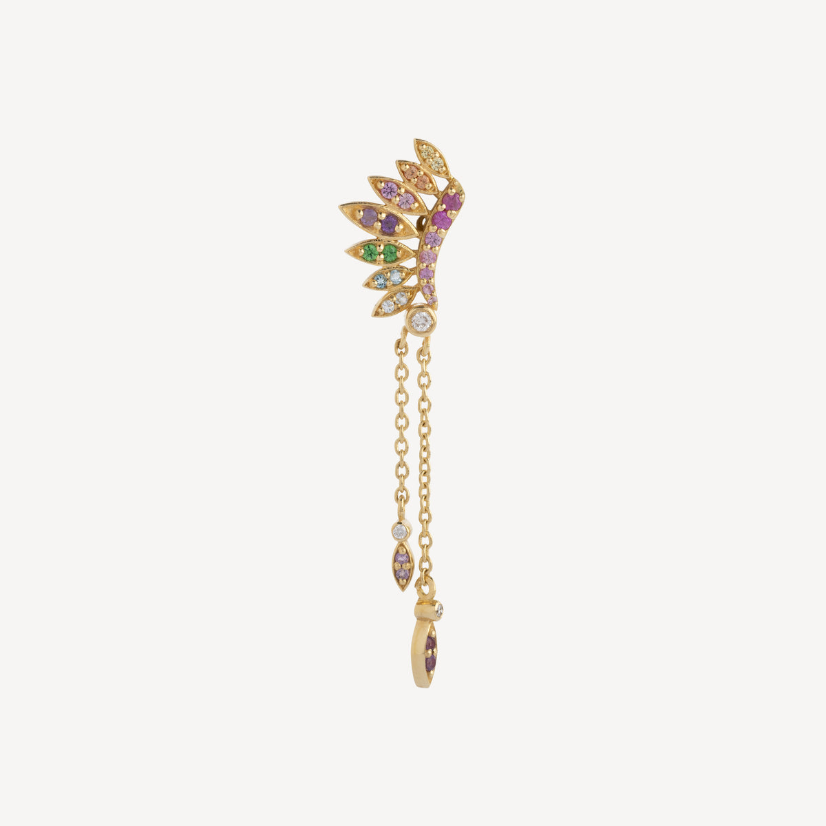 Shamane Headdress Yellow Gold Earring