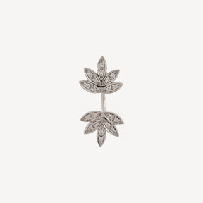 Großer Blatt-Ohrring aus Weißgold