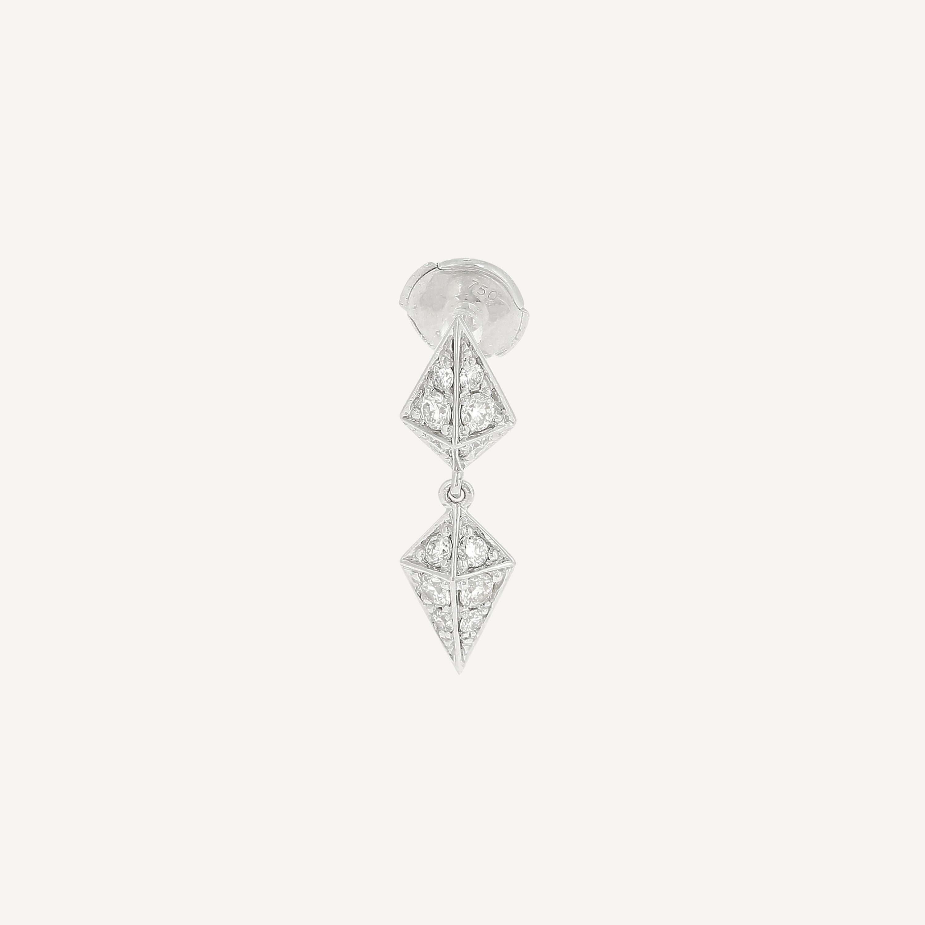 Rockaway Diamond and Silver Earring