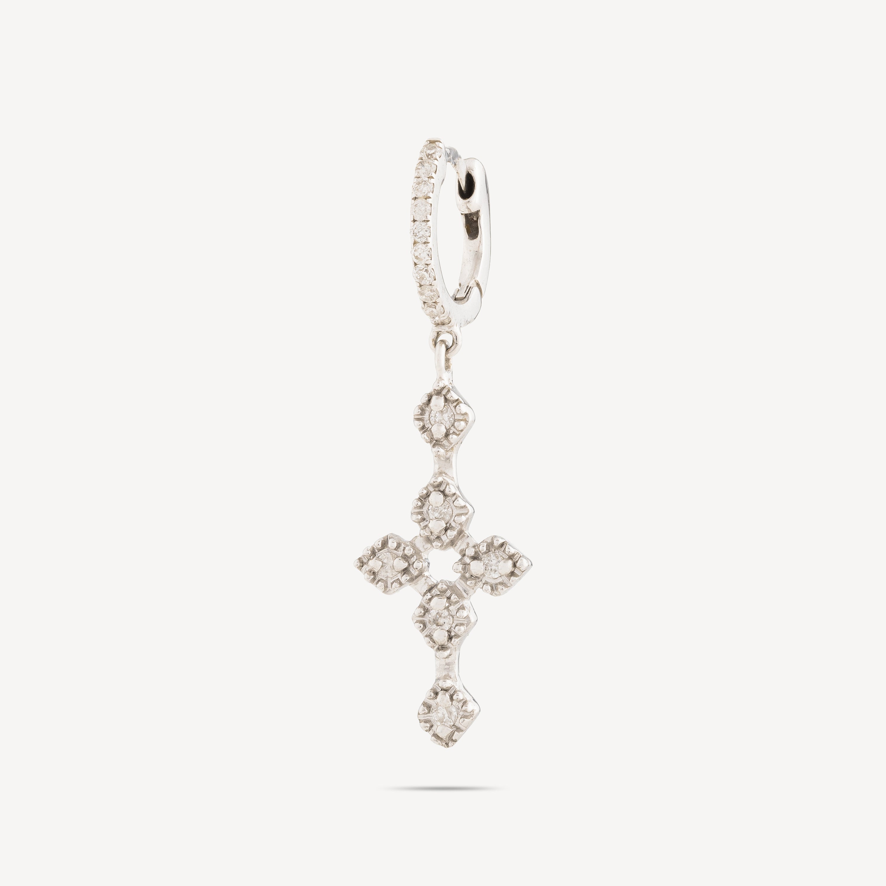 Diamantohrring „Blume des Himmels“ aus Weißgold