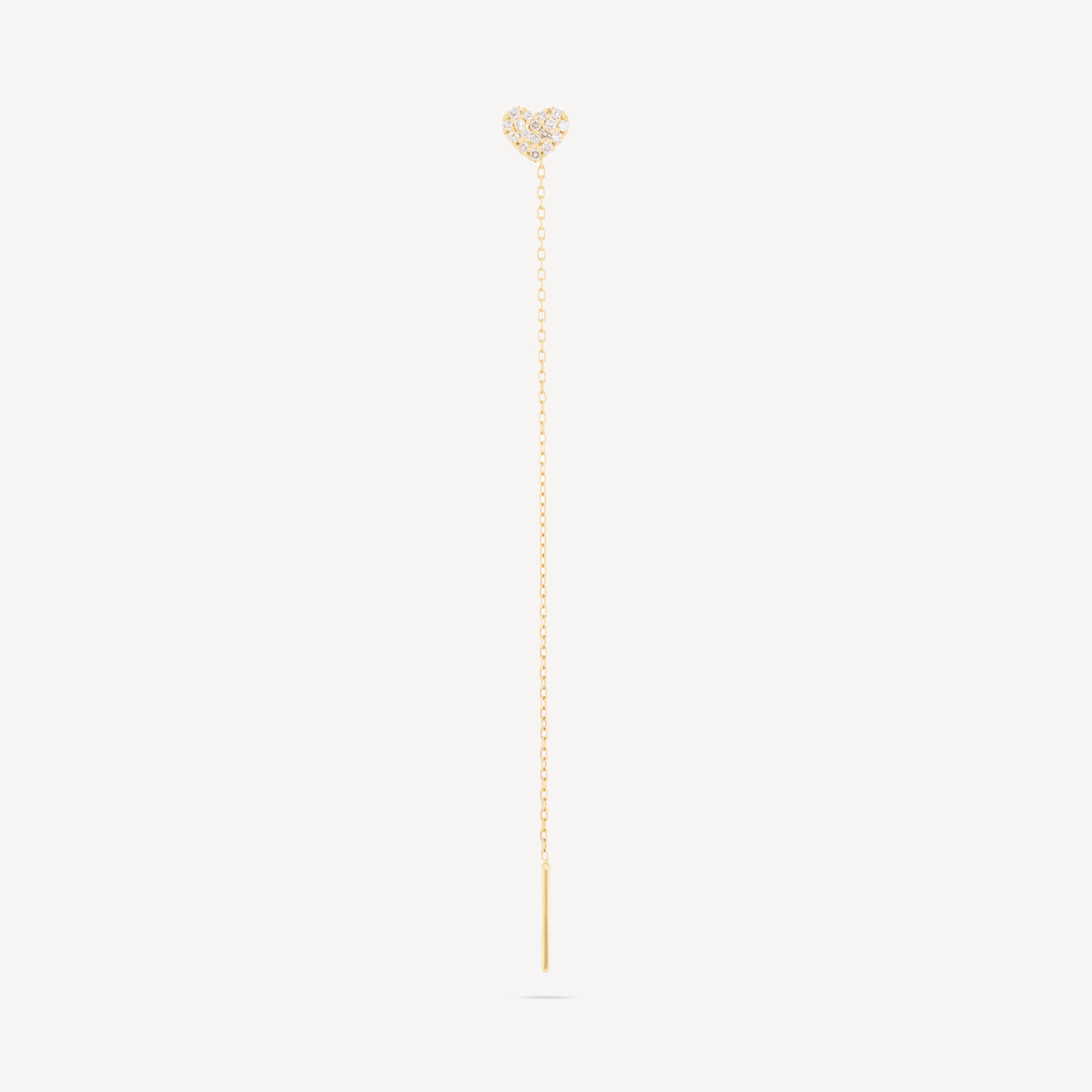Boucle d'Oreille Hanging Hearts Or Jaune