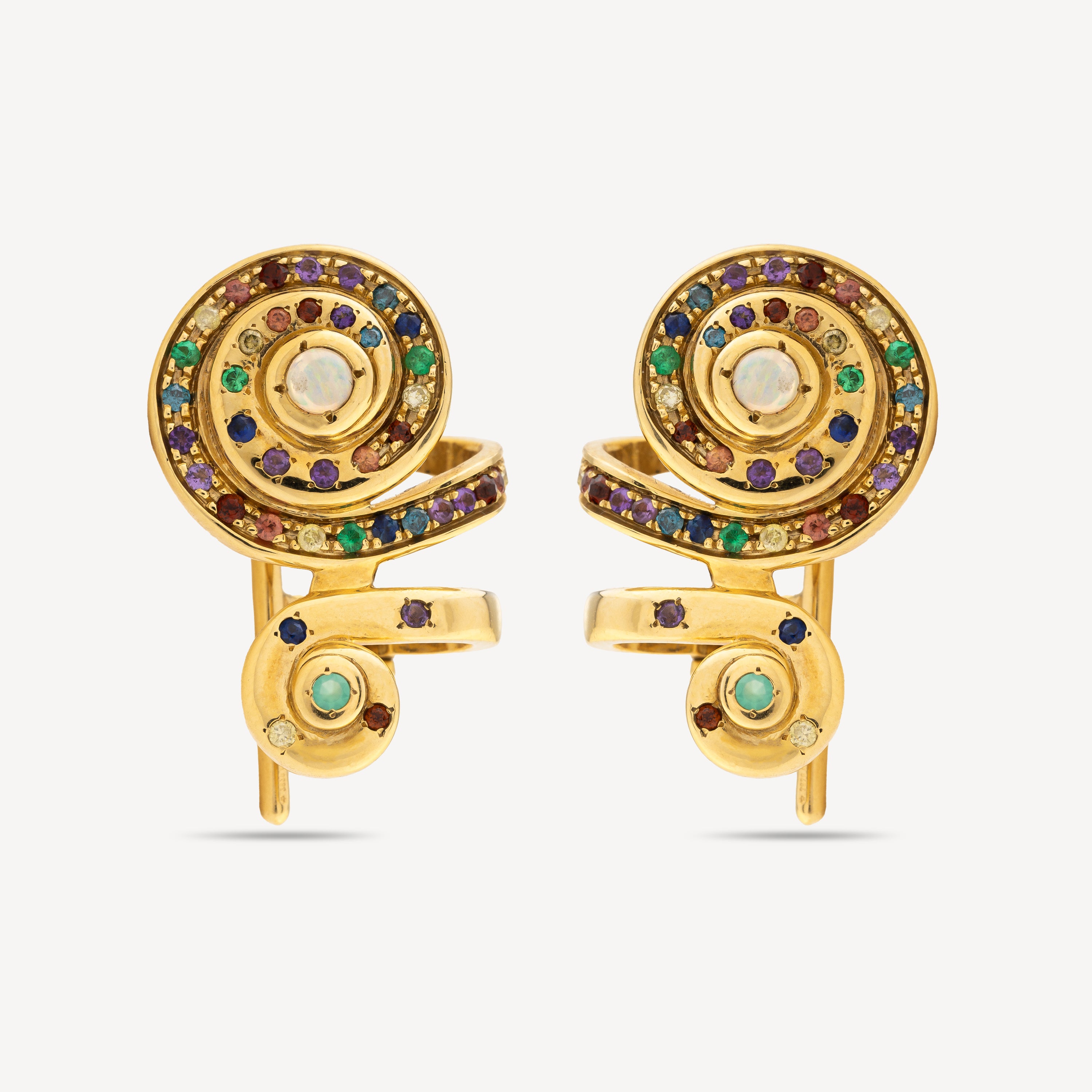 Moonshell Colored Stone Earring