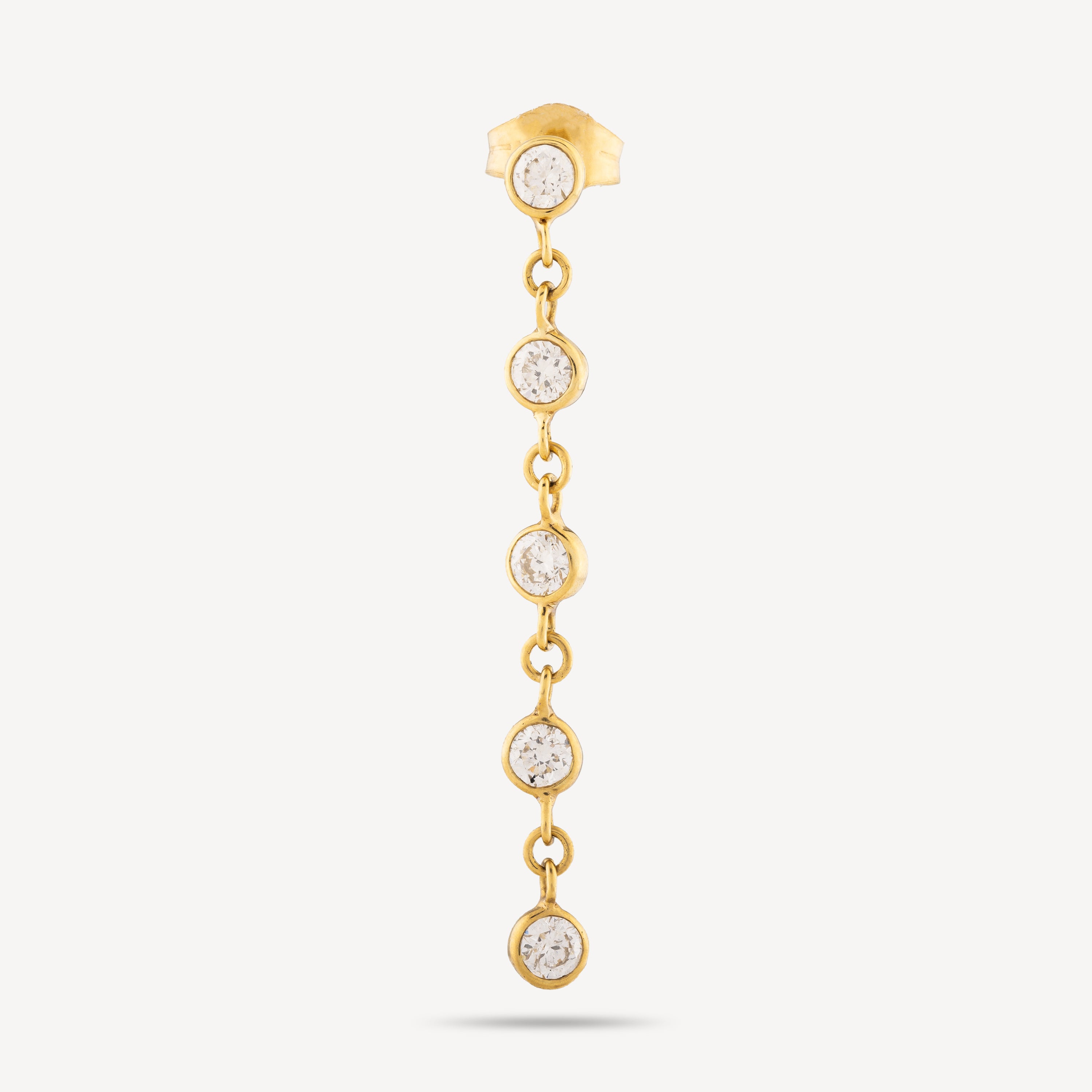 Yellow Gold Drop Diamond Earring