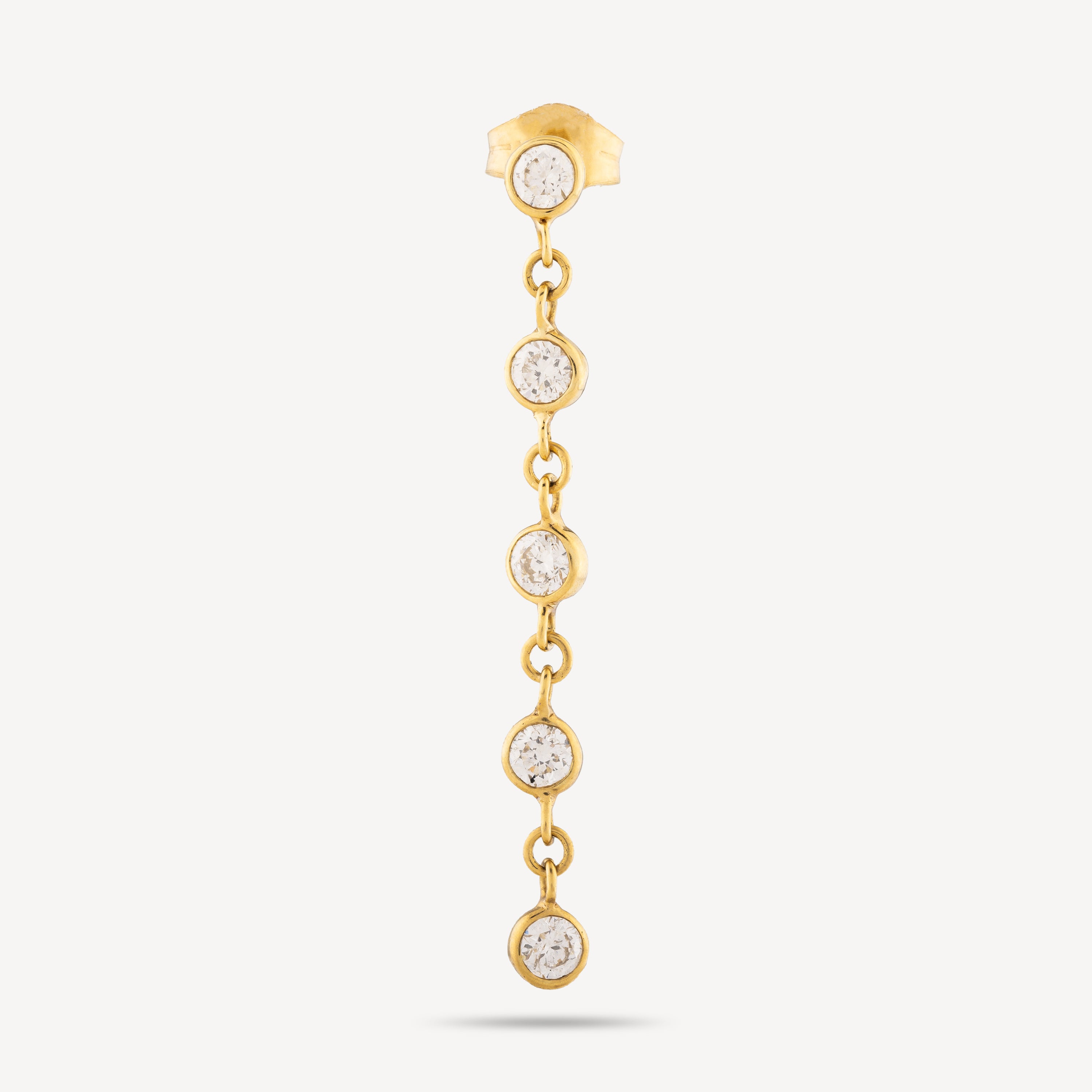 Tropfen-Diamant-Ohrring aus Gelbgold