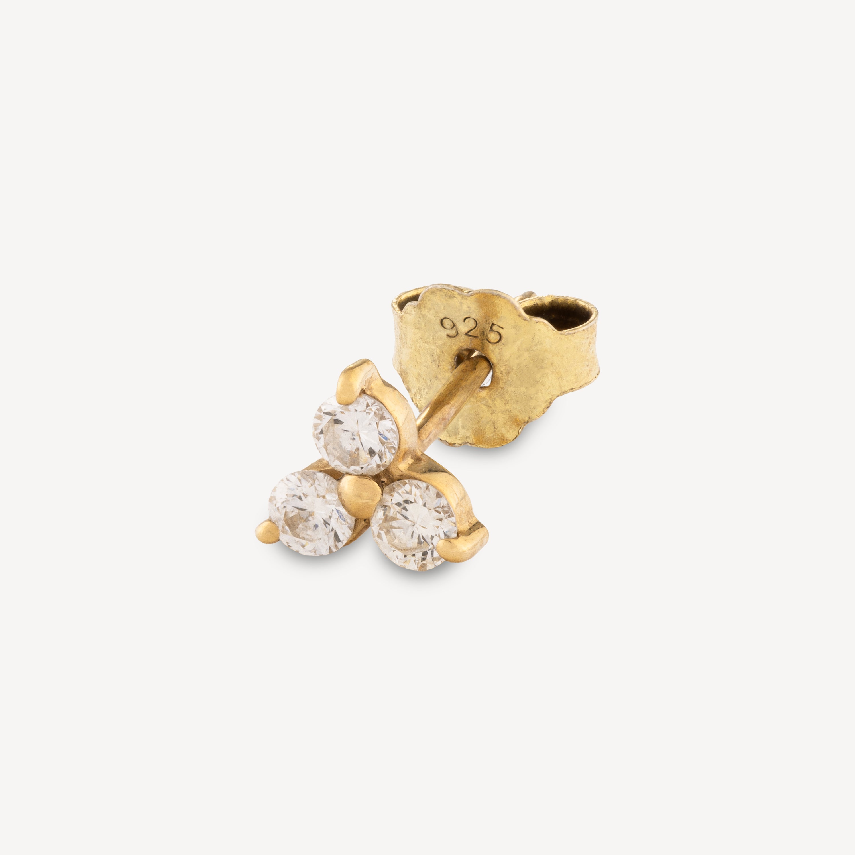 Boucle d'Oreille Trilogie Fleur 3 Diamants