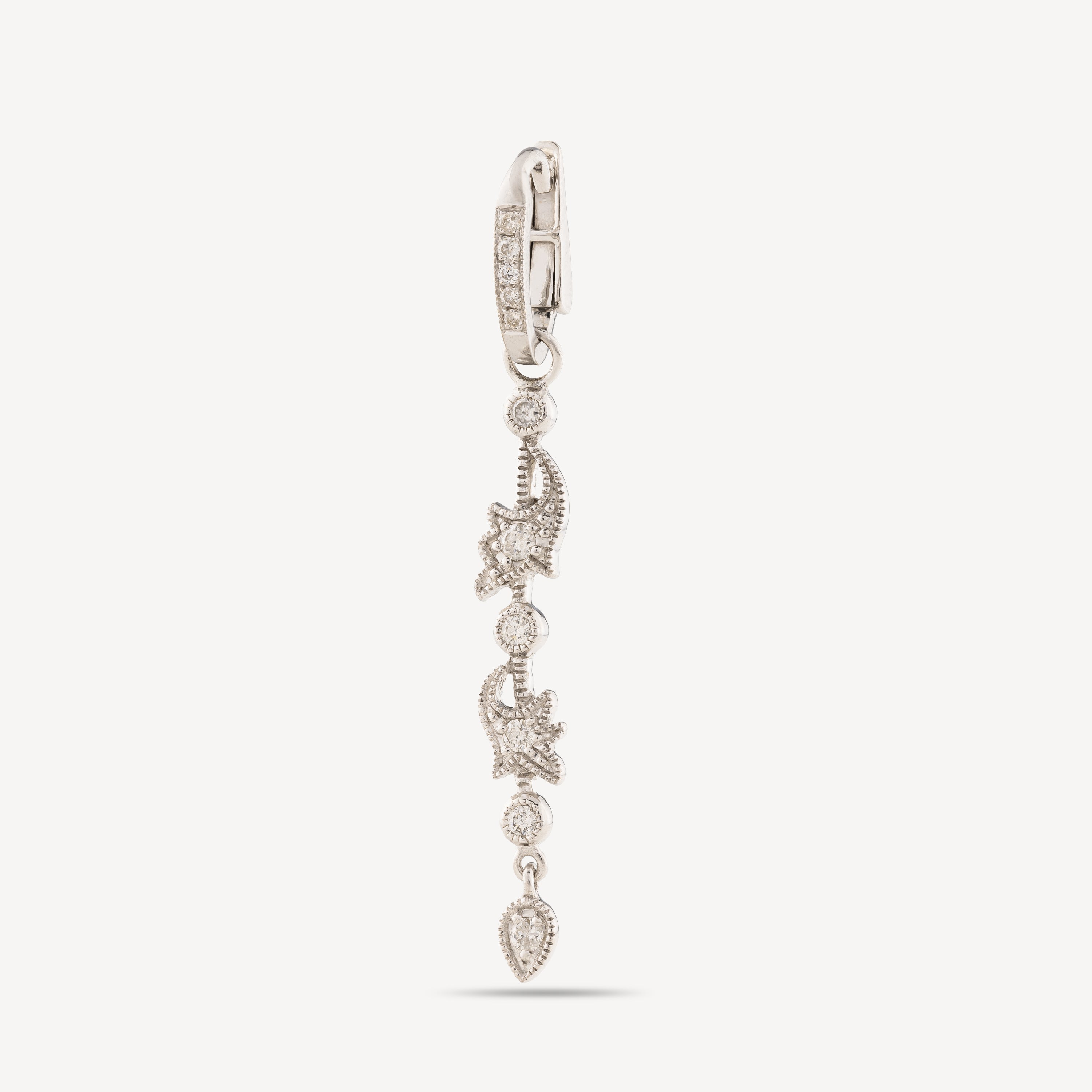 Boucle d'Oreille Wild Flowers Diamants Or Blanc