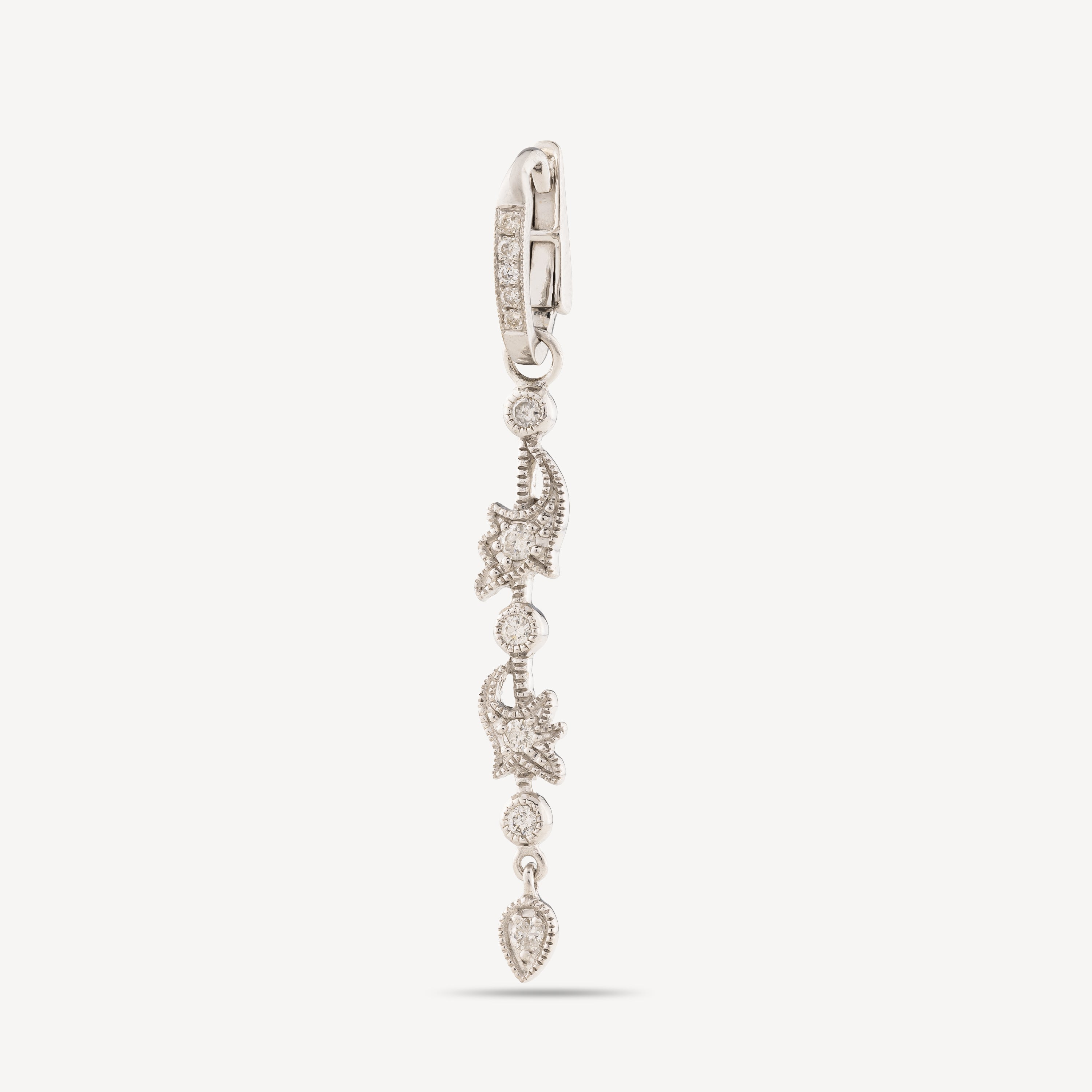 Wildblumen-Diamantohrring aus Weißgold