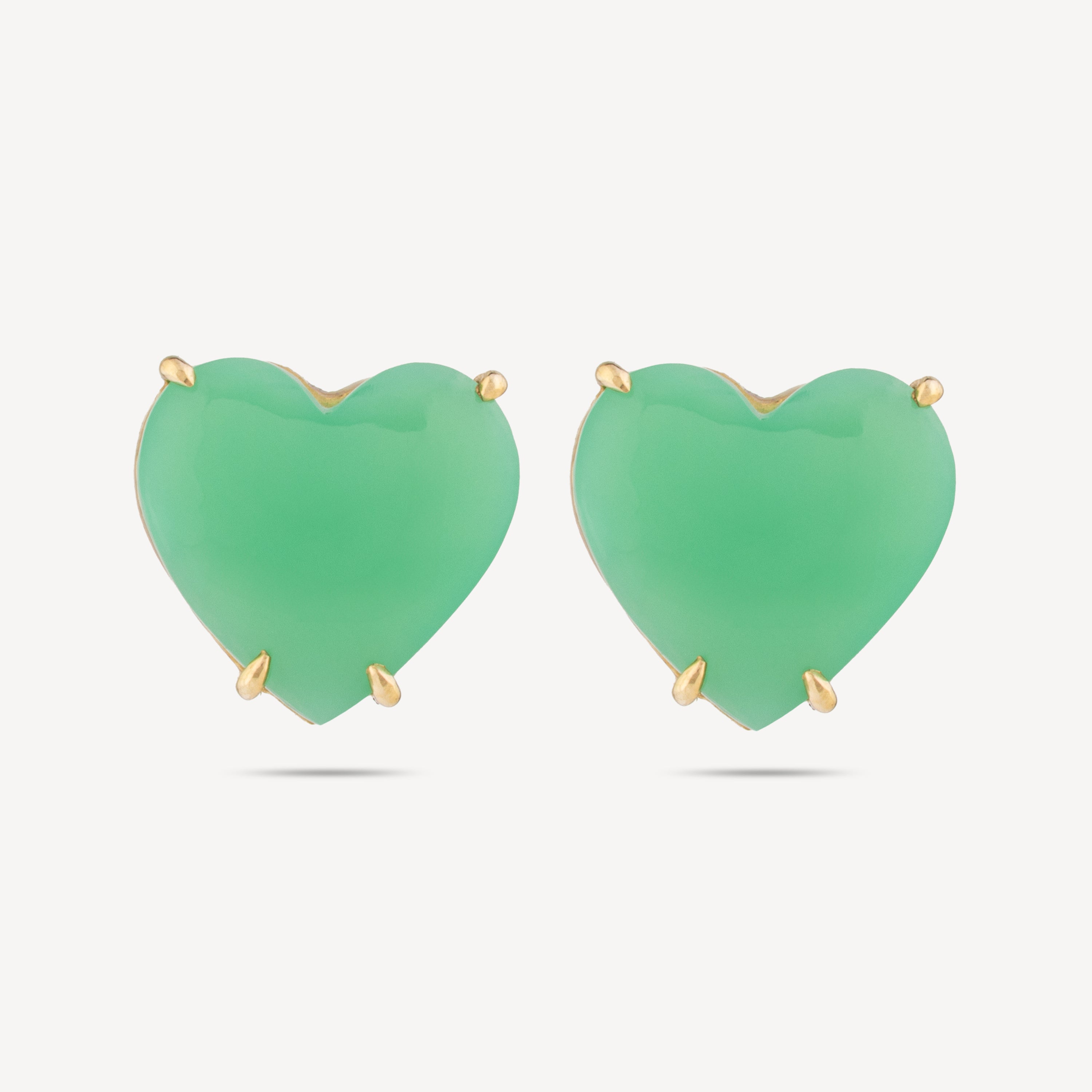 Boucles D'oreilles Heart Chrysoprase