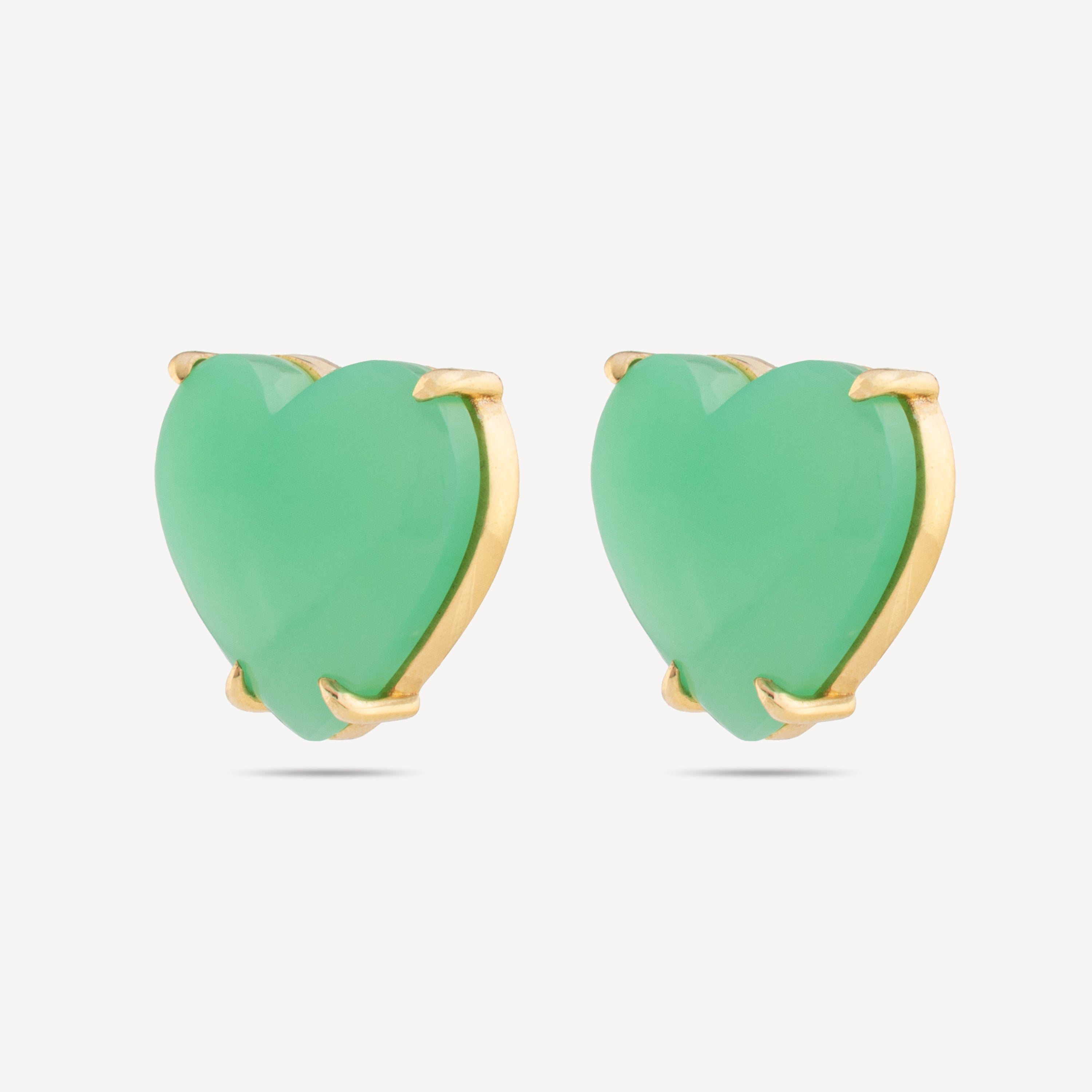 Boucles D'oreilles Heart Chrysoprase