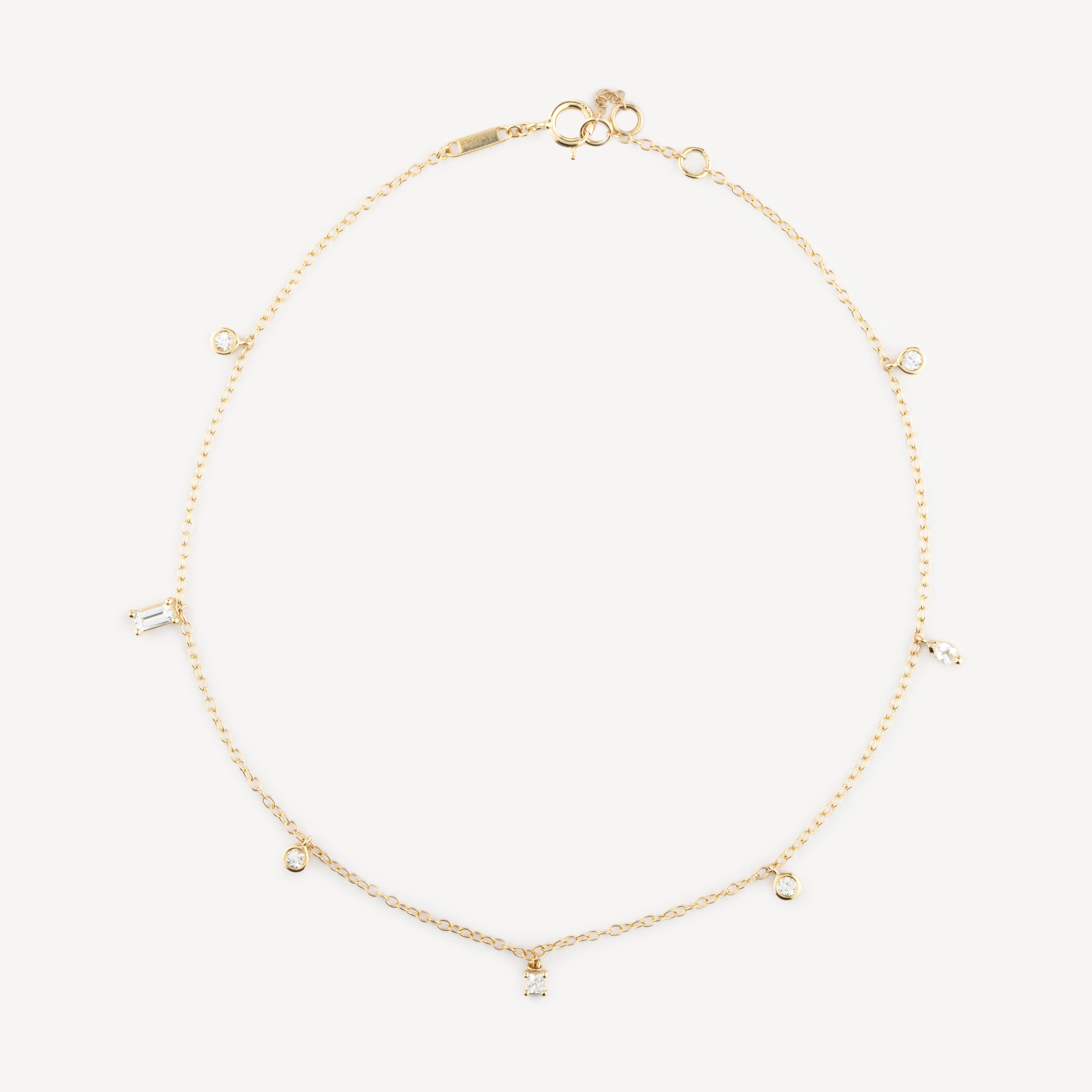 Brilliant Pear Baguette Ankle Bracelet