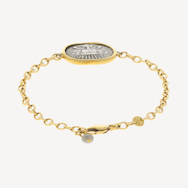 Bracelet Médaille Grise Etoile Lion