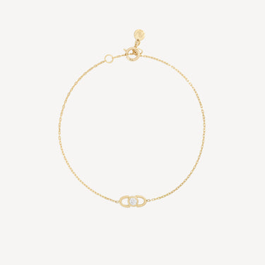 Mini Lock Diamond Bracelet Yellow Gold