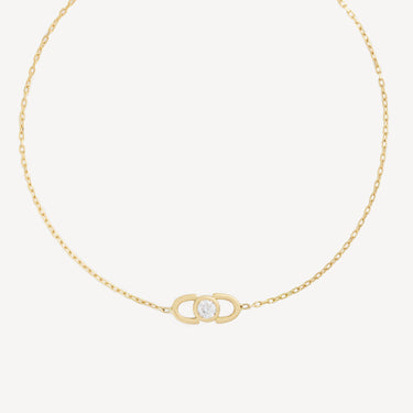 Mini Lock Diamond Bracelet Yellow Gold