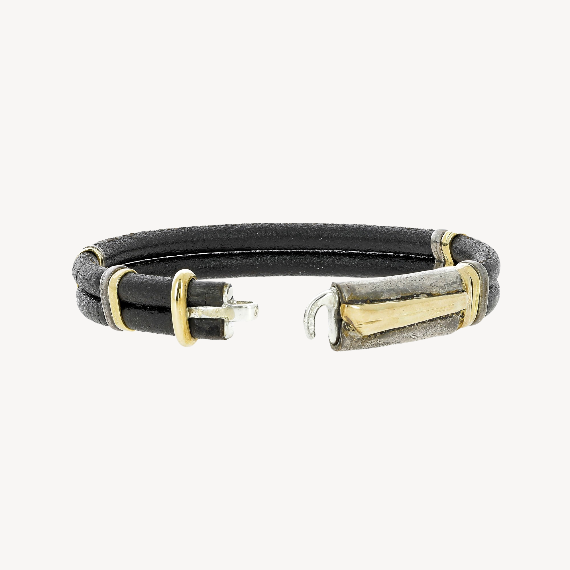 Bracelet Misani 5mm Leather with Gold & Silver