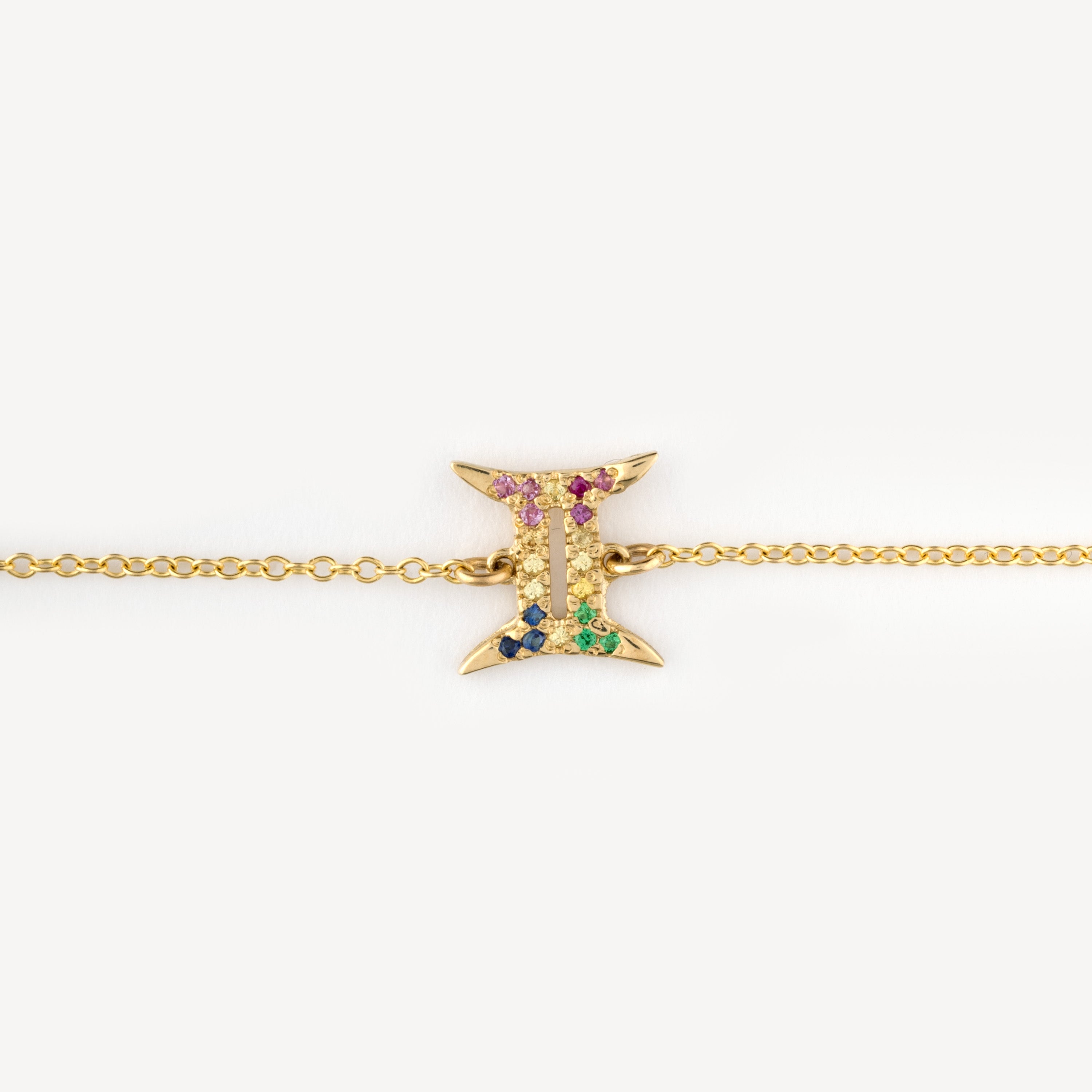 Multicolored sapphire gemstone zodiac bracelet