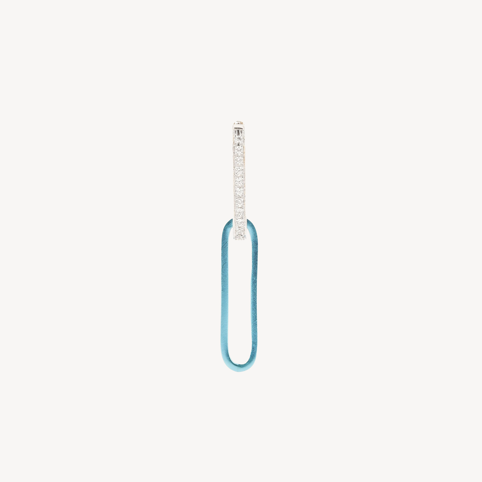 Cable Cyan White Gold Earring