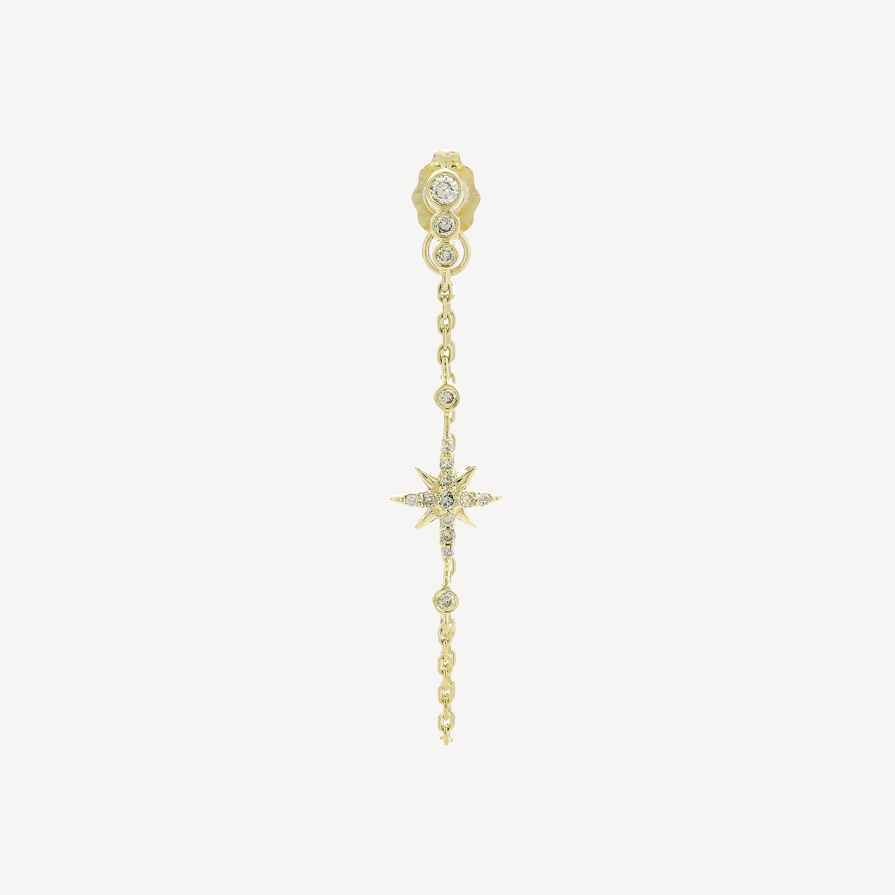 Boucle d’oreille North Star and Diamonds Long Chain