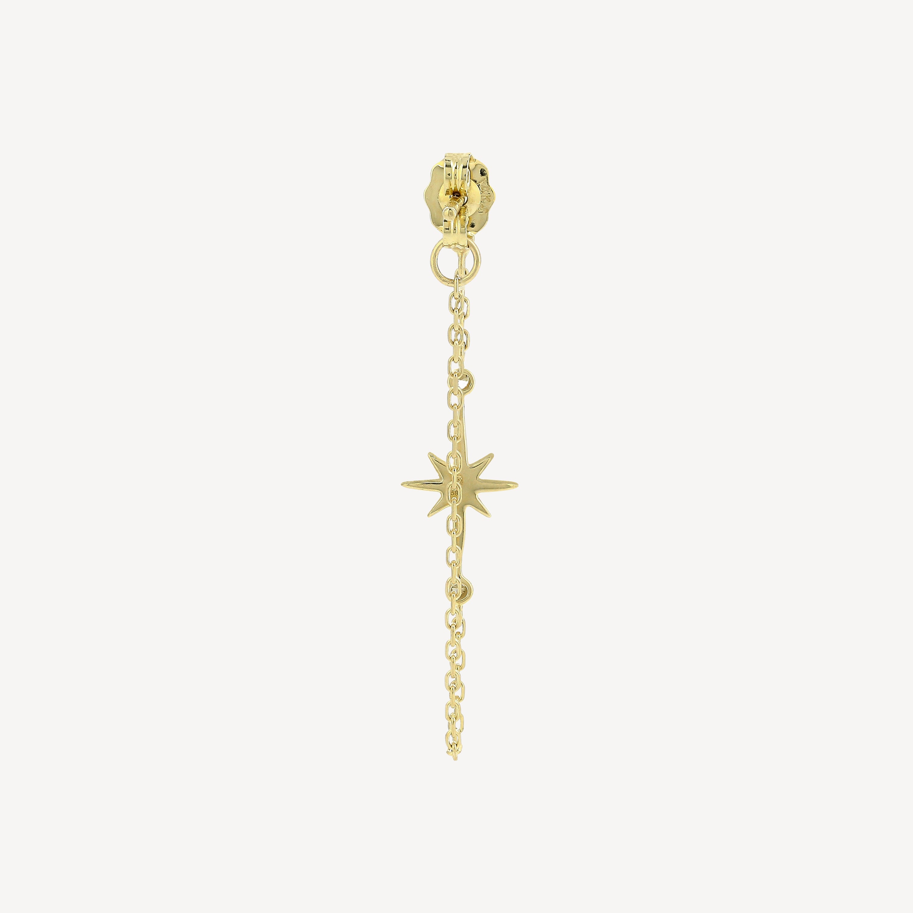 Boucle d’oreille North Star and Diamonds Long Chain