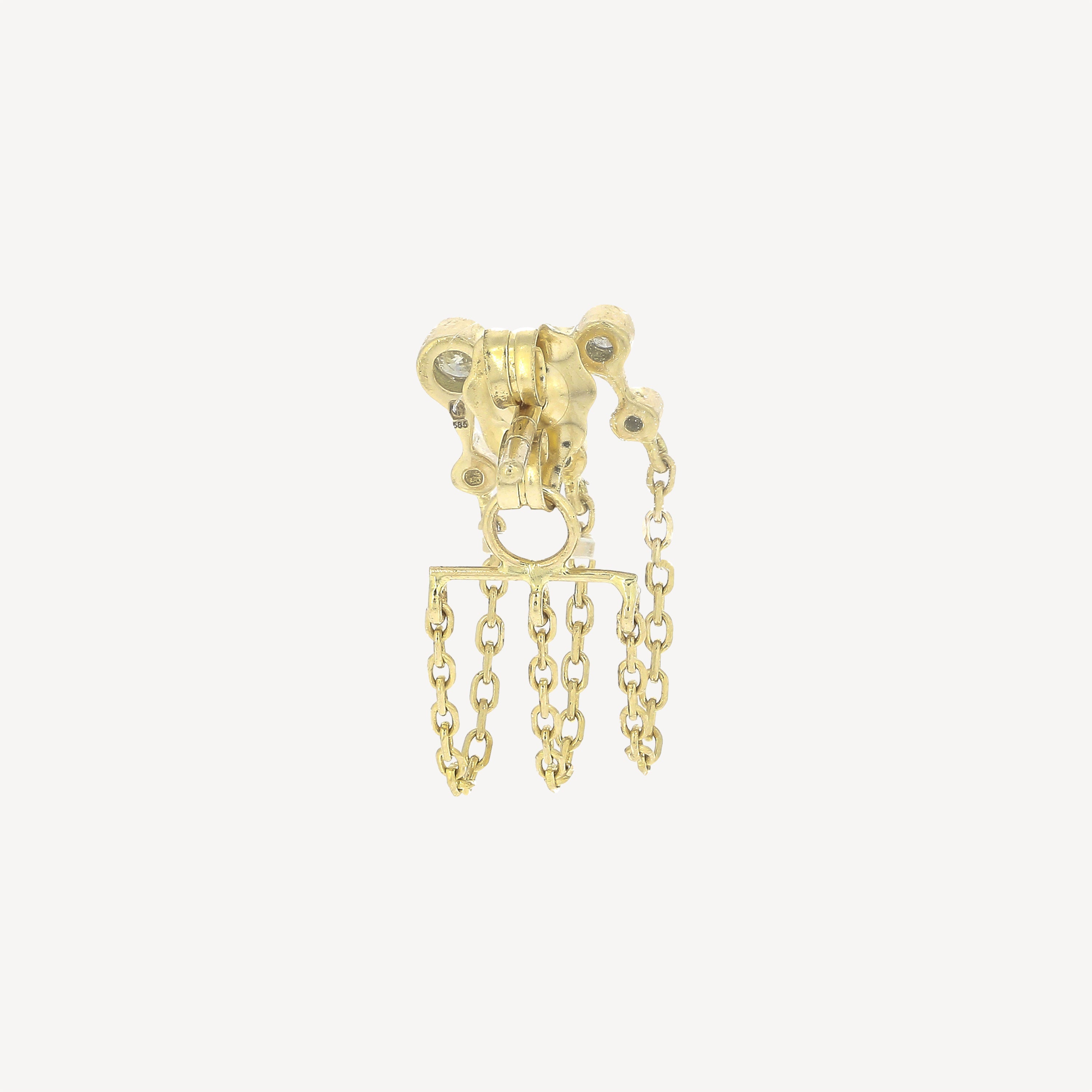 Triple Chain Earring