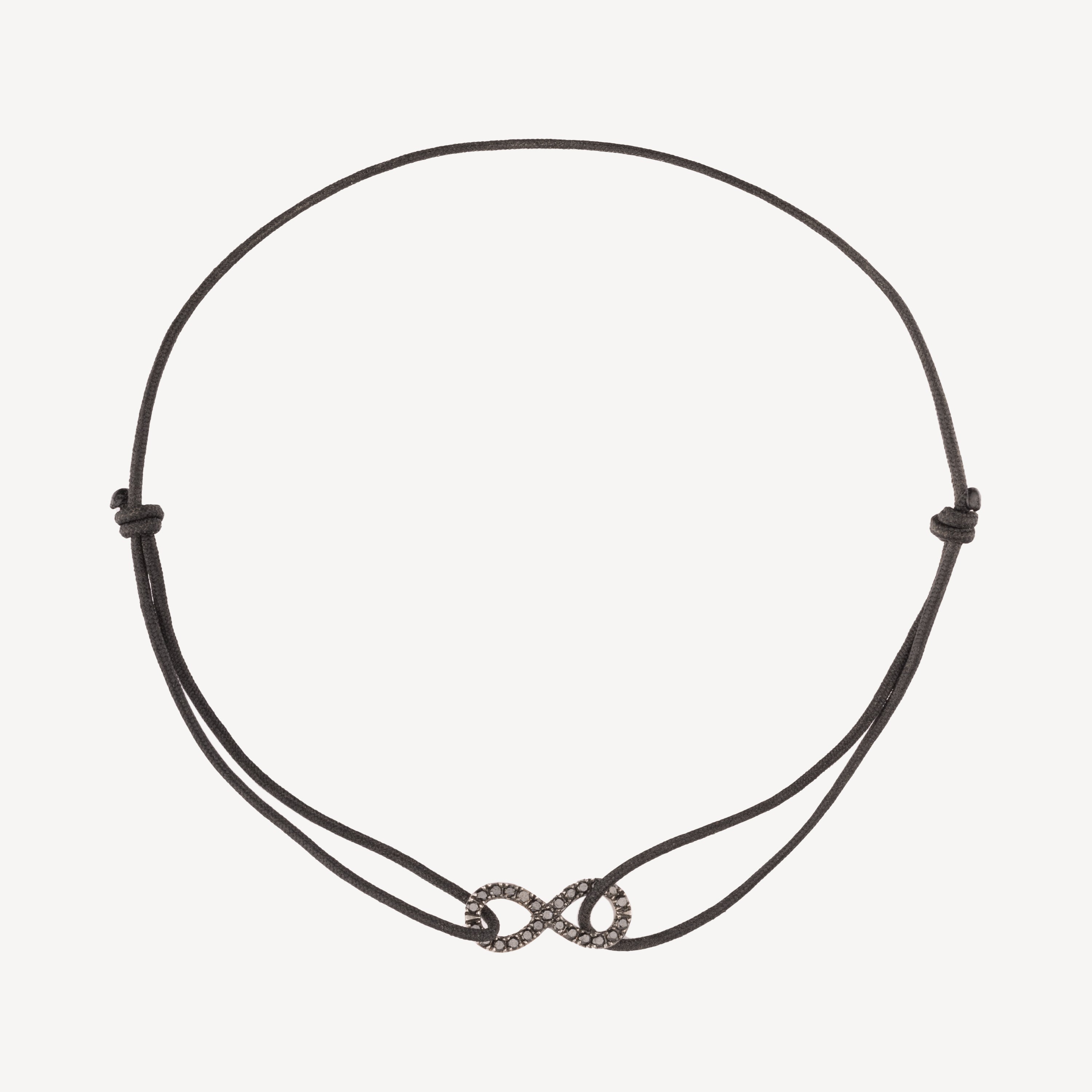 Diamond infinity bracelet on wire