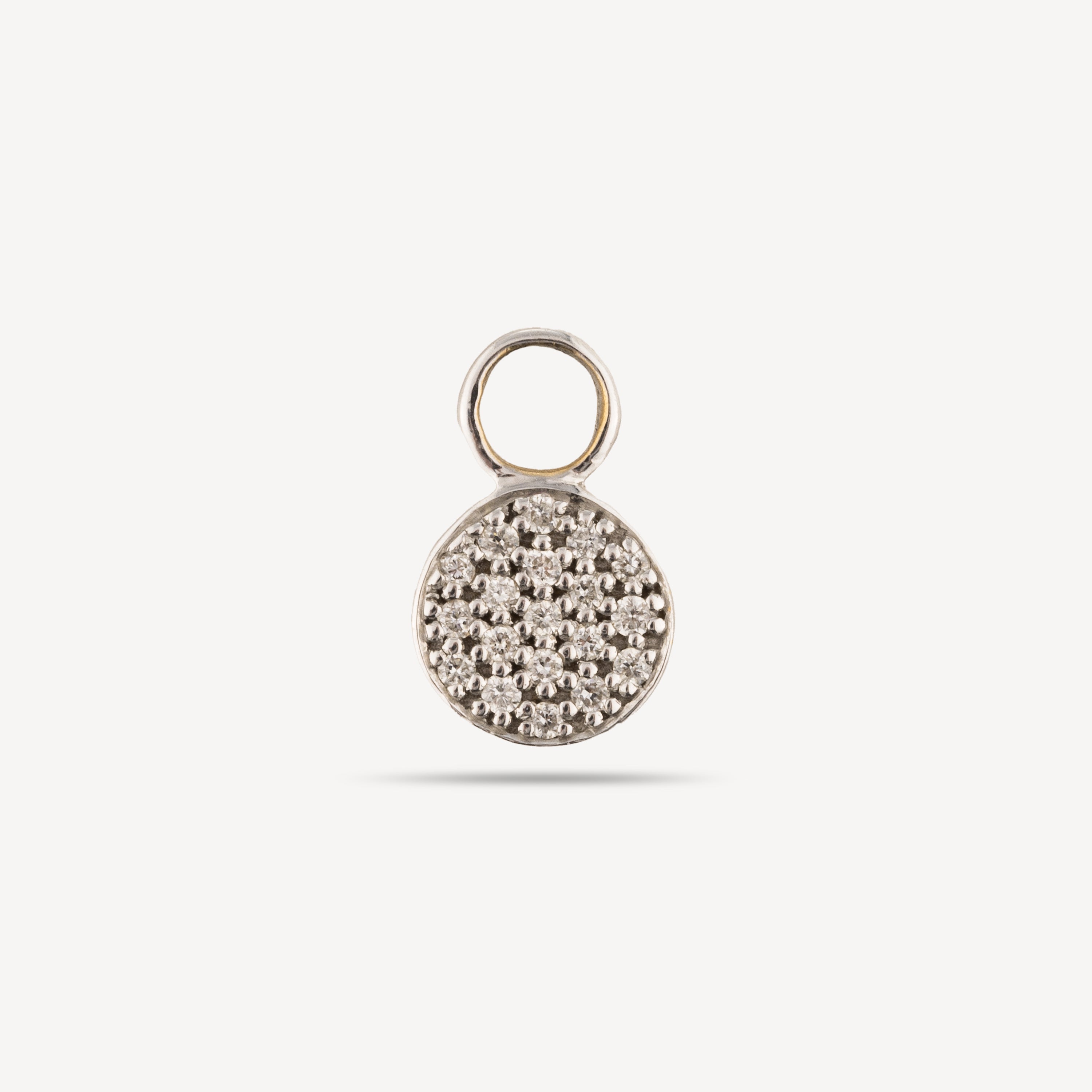 Charm Diamant Medaille Ronde Or Blanc